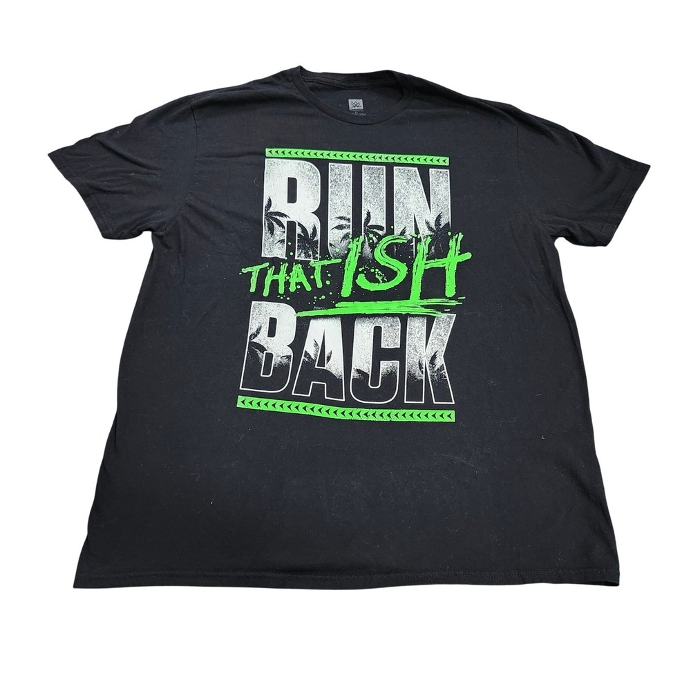 WWE T-SHIRT MENS XL JEY USO RUN THAT ISH BACK BLACK WRESTLING EUC